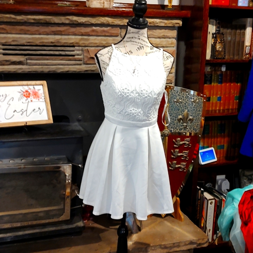 A beautiful white party dress